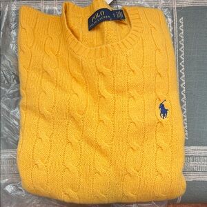 Polo by Ralph Lauren Yellow Cable Knit Sweater NWT!